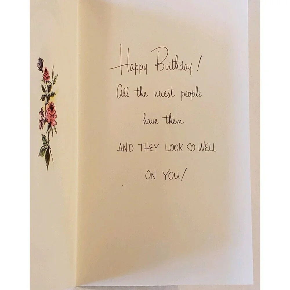 70s Birthday Card Gibson Girl Couple Old Fashioned Embossed Made USA Vintage